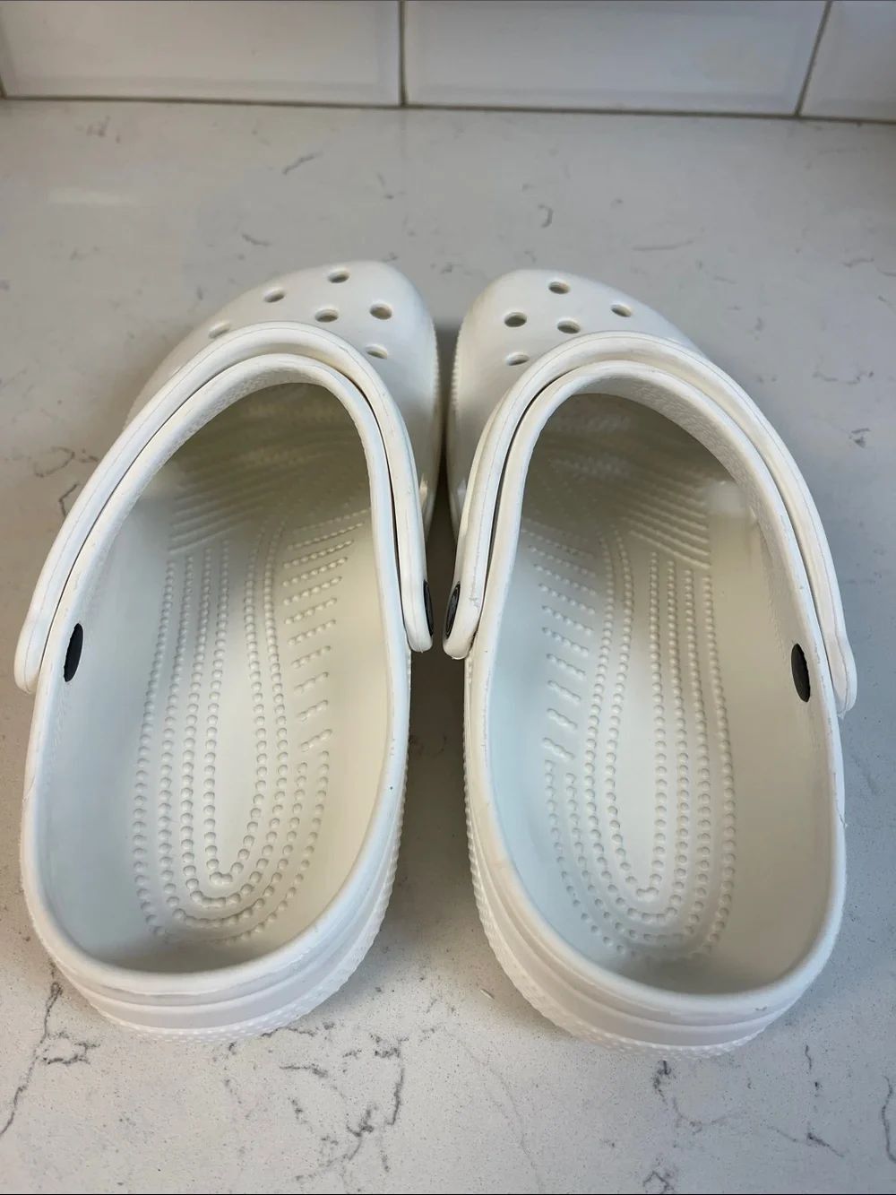 Crocs Classic Clog White Fun Rubber Shoes Unisex Adult M9 / W11 Style # 10001 - Picture 5 of 17